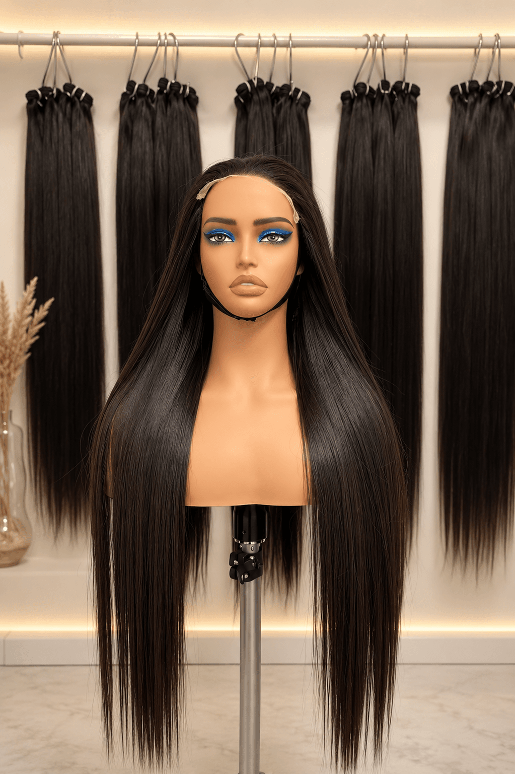 Lisse Naturel Brun Foncé Extra Long