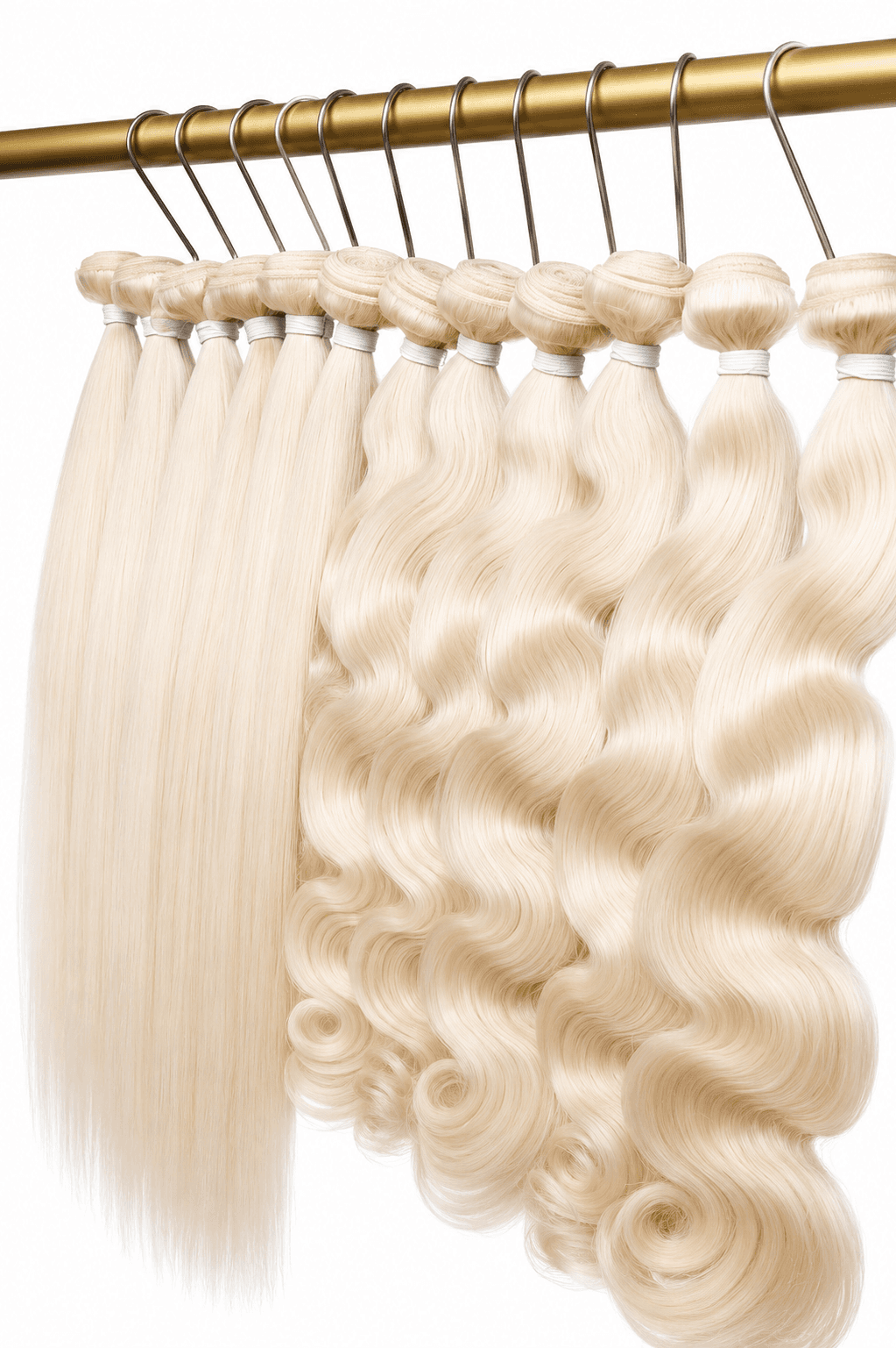 Blond Platine Lisse et Ondulé