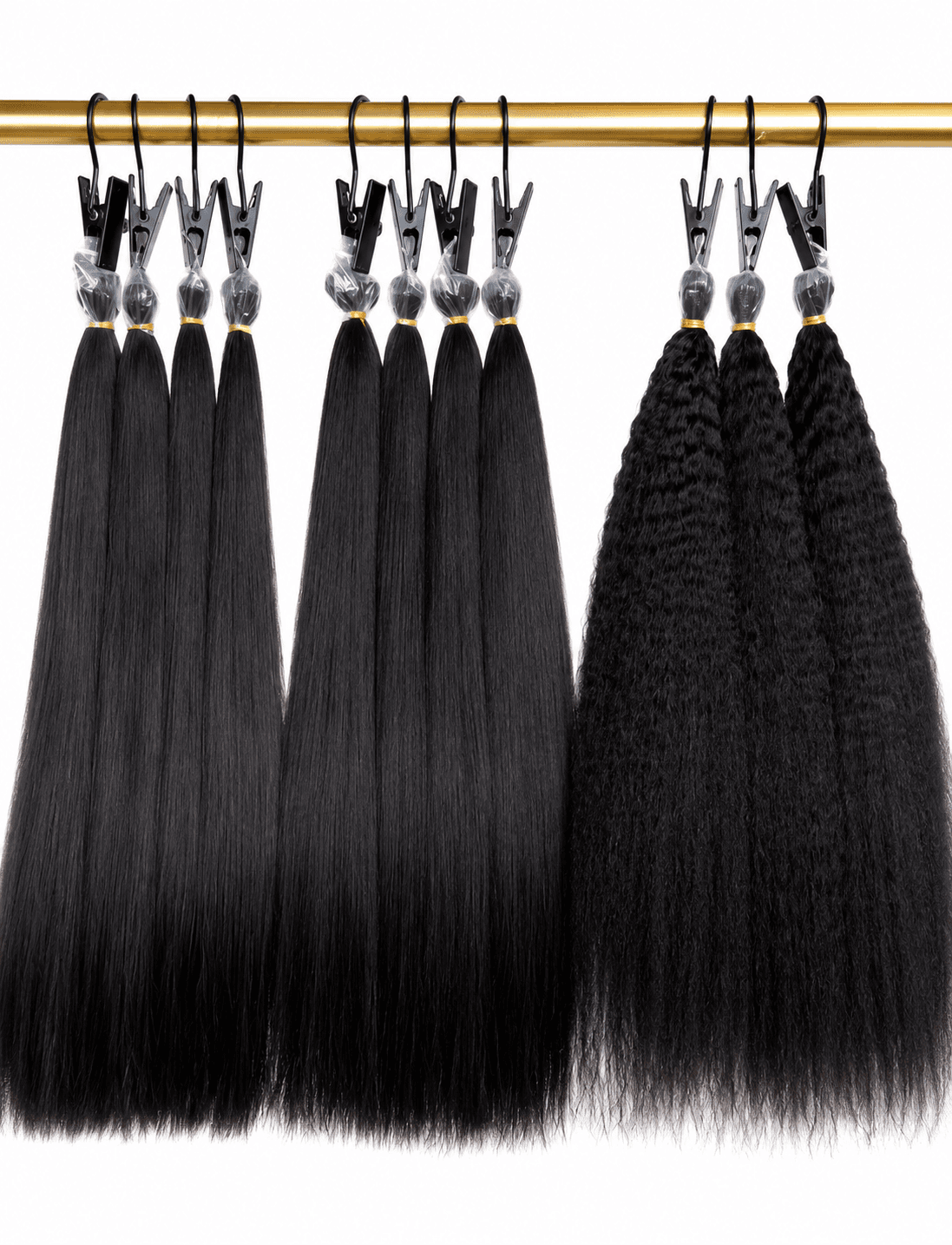 Lot Lisse et Kinky Straight Noir Naturel